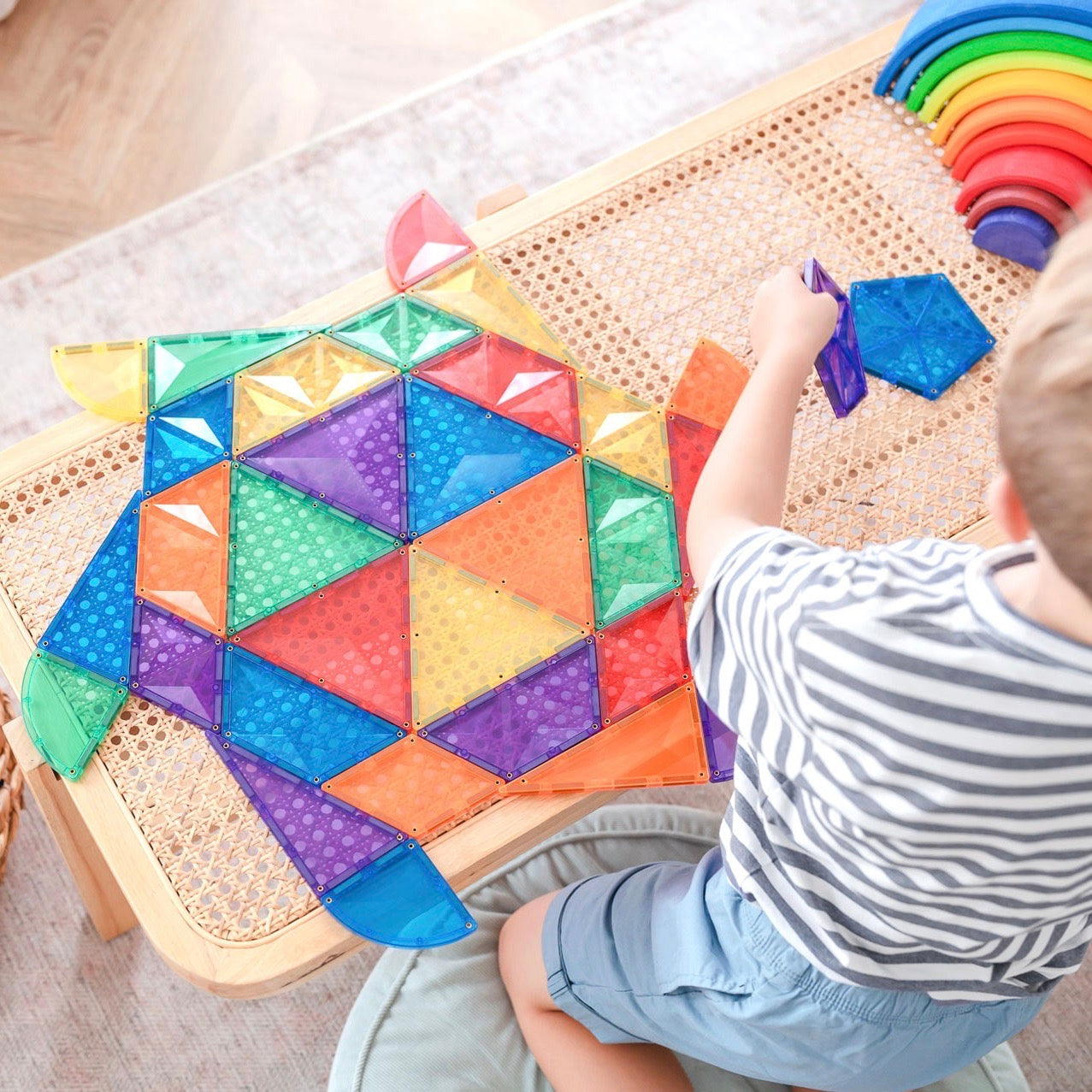Connetix Magnetic Tiles - 36 Piece Rainbow Expansion Pack - Spotty Dot AU