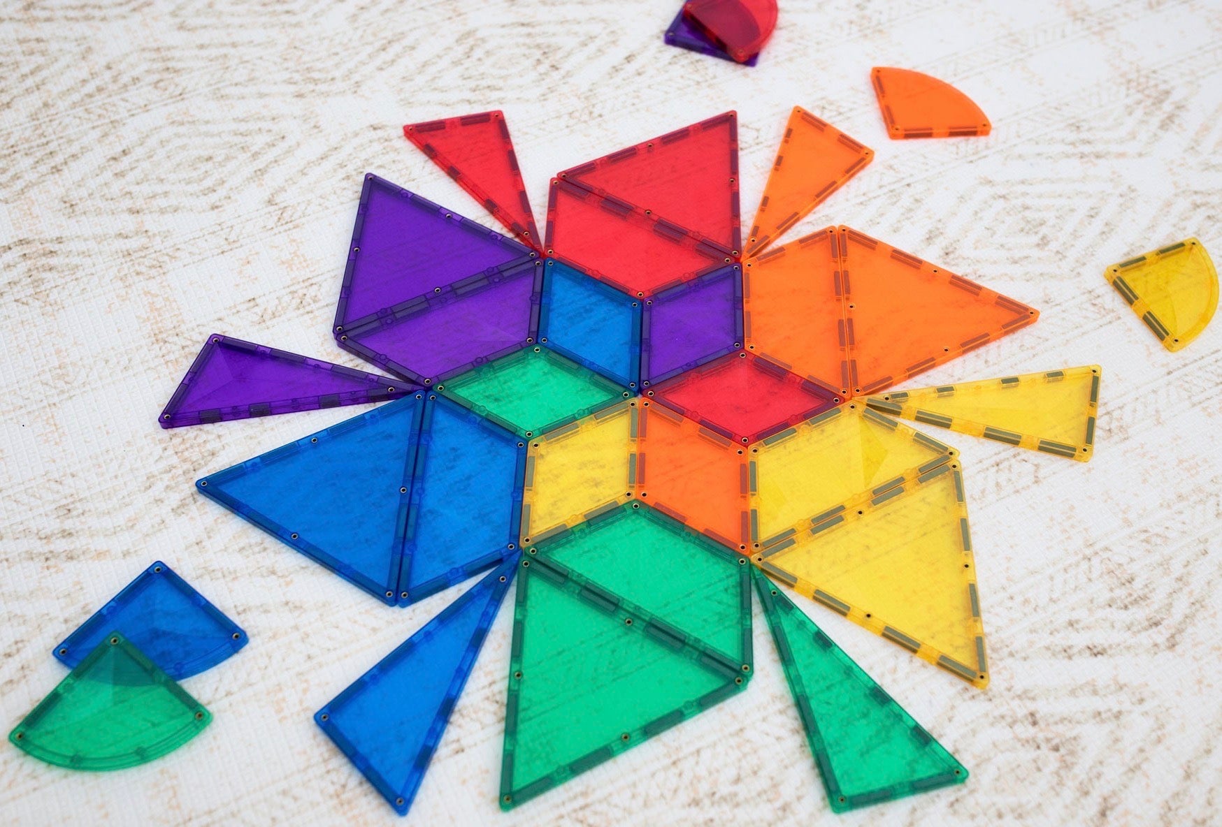 Connetix Magnetic Tiles - 36 Piece Rainbow Expansion Pack - Spotty Dot AU