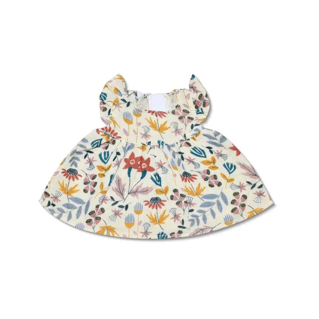 Earthtone Floral Muslin Organic Doll Dress - Spotty Dot Toys