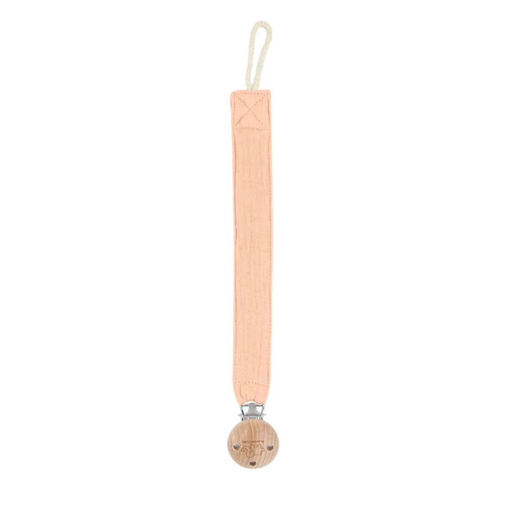 Fabric Dummy Chain Pacifier Clip Baby Pink Spotty Dot