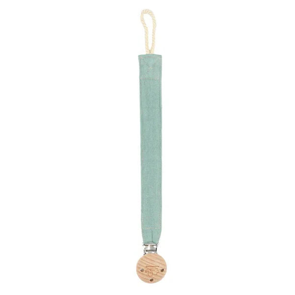 Fabric Dummy Chain Pacifier Clip Highland Green Spotty Dot