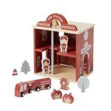 Load image into Gallery viewer, Wooden Fire Station Set - Spotty Dot Toys AU
