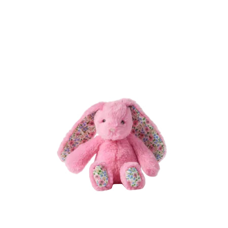 Floral Sherbet Pink Bunny Rattle Spotty Dot Baby