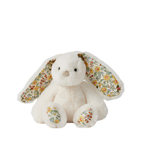 Floral White Bunny Rattle Small Spotty Dot Toys
