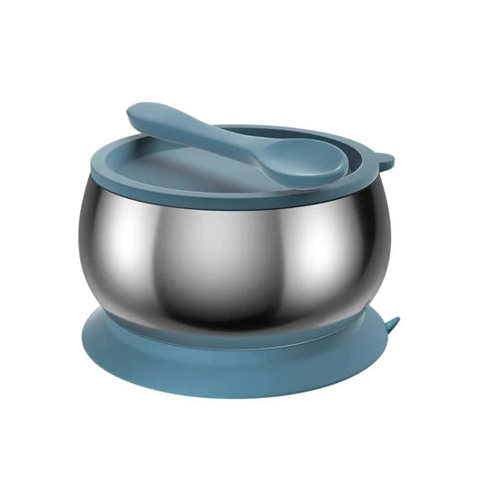 French Navy Stainless Steel Bowl Spotty Dot Child