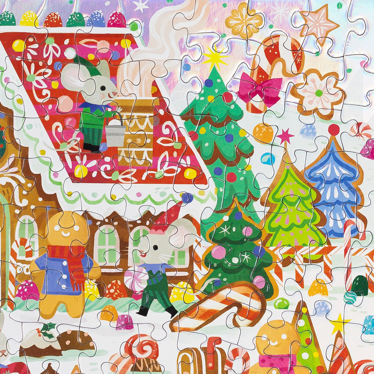 Gingerbread House Christmas 100 pieces Holographic Puzzle Spotty Dot Toys