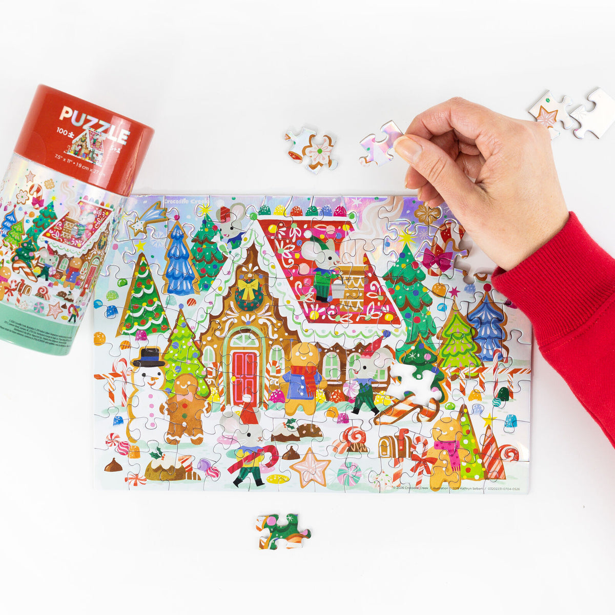 Gingerbread House Christmas 100 pieces Holographic Puzzle Spotty Dot Toys