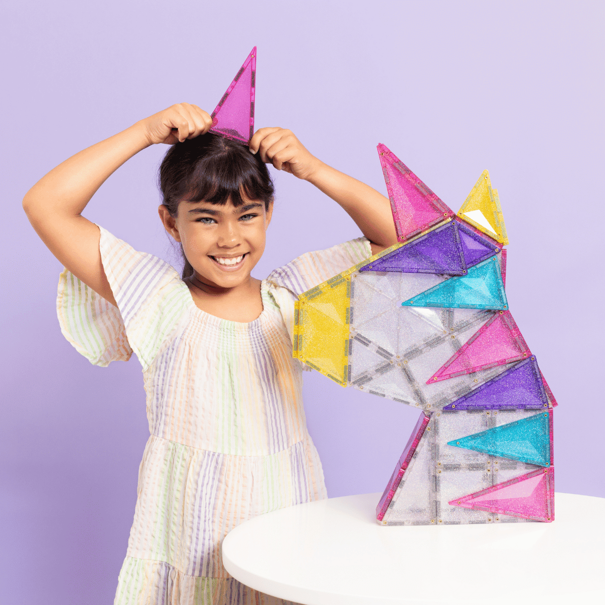 Glitter Unicorn Pack Connetix Magnetic Tiles Spotty Dot Toys