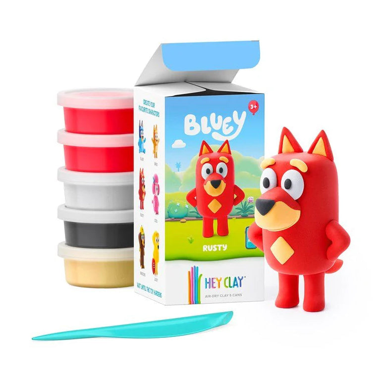 Hey Clay Bluey RUSTY Single Hey Clay Character Spotty Dot Toys