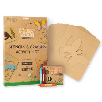 Honeysticks Stencils & Crayons Activity Set - Spotty Dot Toys AU