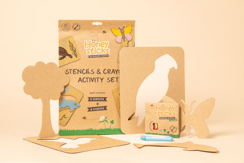 Honeysticks Stencils & Crayons Activity Set - Spotty Dot Toys AU