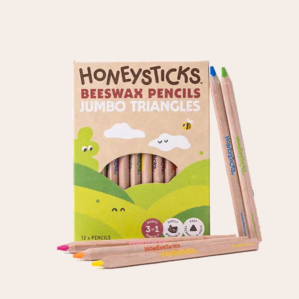 Honeysticks Beeswax Pencils Jumbo Triangles Spotty Dot Toys