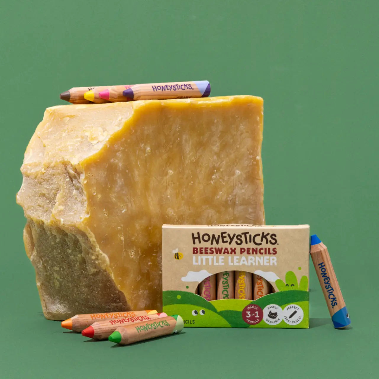 Honeysticks Little Learners Beeswax Pencils Spotty Dot Toys