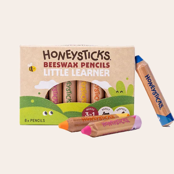 Honeysticks Little Learners Beeswax Wooden Pencils Spotty Dot Toys
