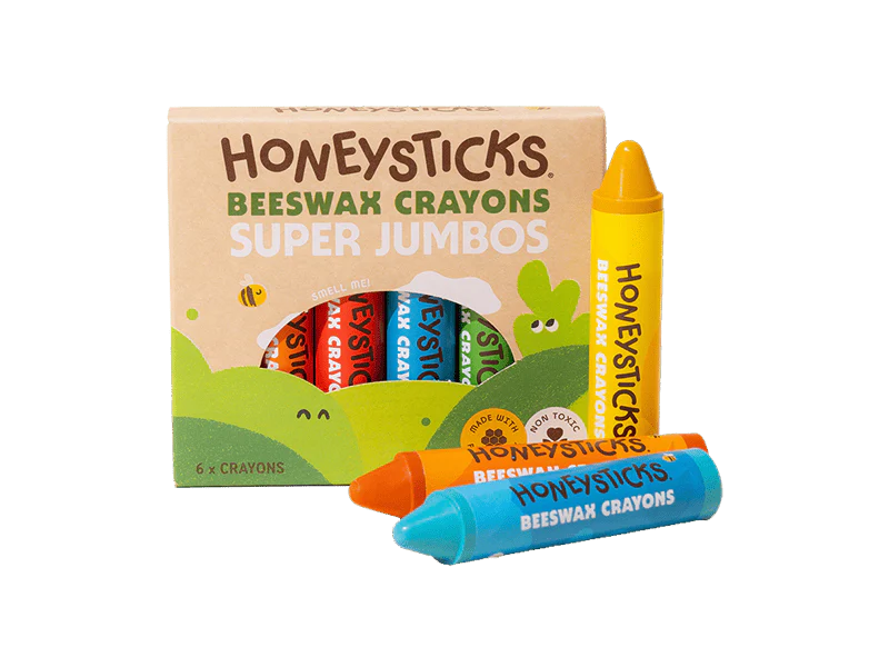 Honeysticks Super Jumbos 6 Pack Beeswax Crayons Spotty Dot Toys