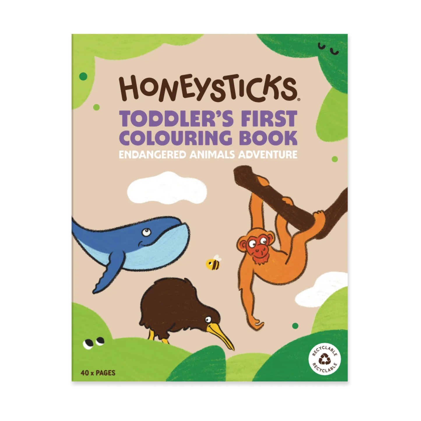 Honeysticks Toddlers First colouring book Endangered Animals Adventure Spotty Dot Toys