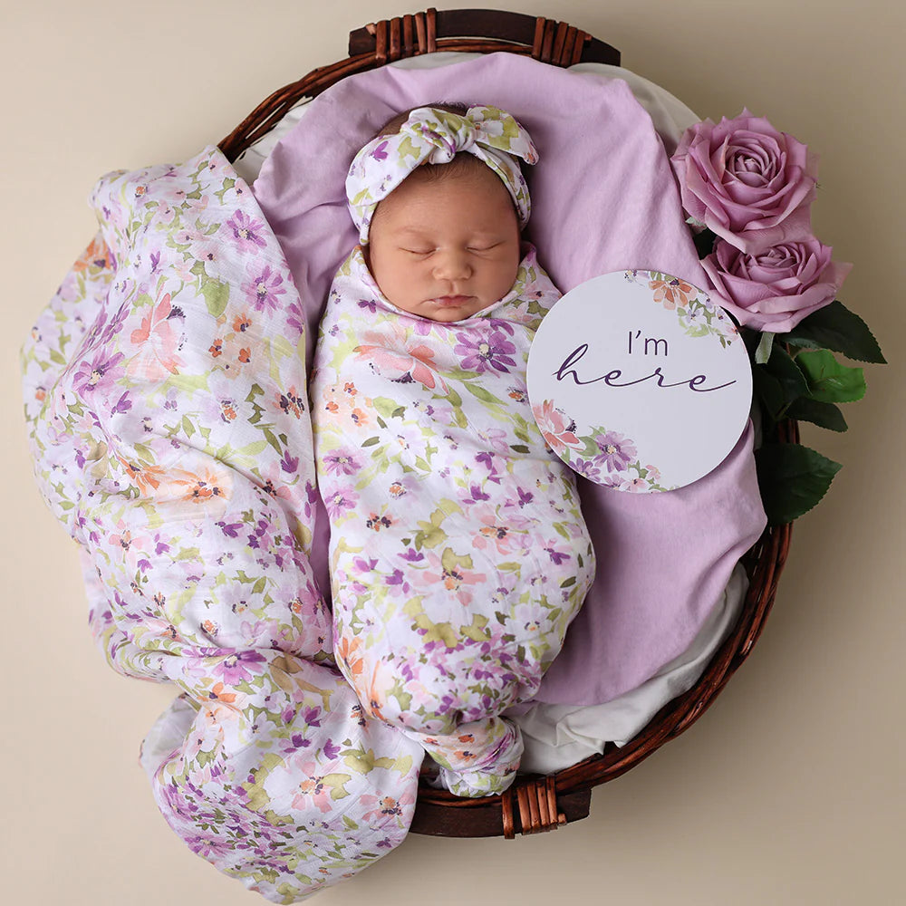 Isla muslin swaddle wrap organic Spotty Dot Baby