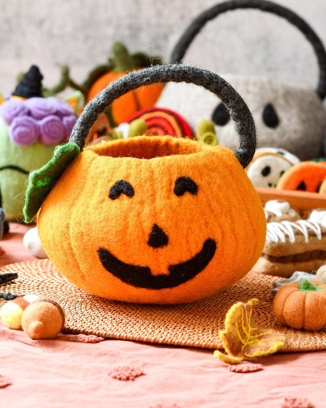 Jack O Lantern Felt Pumpkin - Spotty Dot Toys