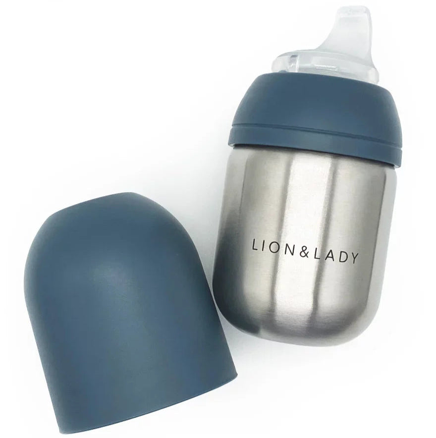 LIon & Lady Toddler Sippy Cup French Navy Spotty Dot Baby