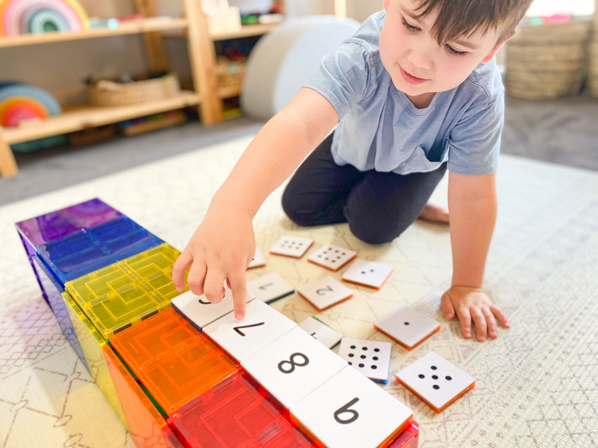 Learn & Grow Magnetic Tile Topper - Numeracy Pack - Spotty Dot Toys AU