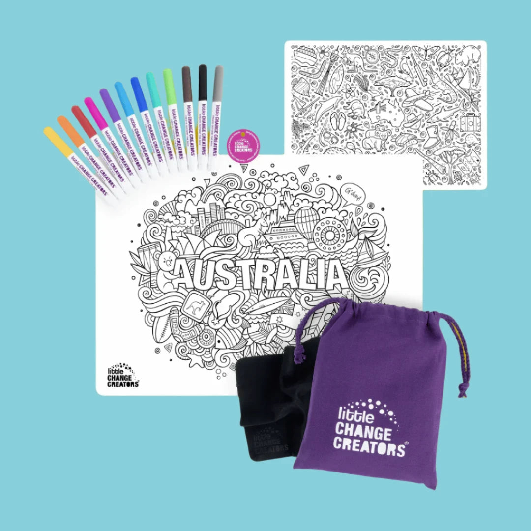 Little Change Creators Australia Reusable Silicone Colouring Mat Spotty Dot Toys