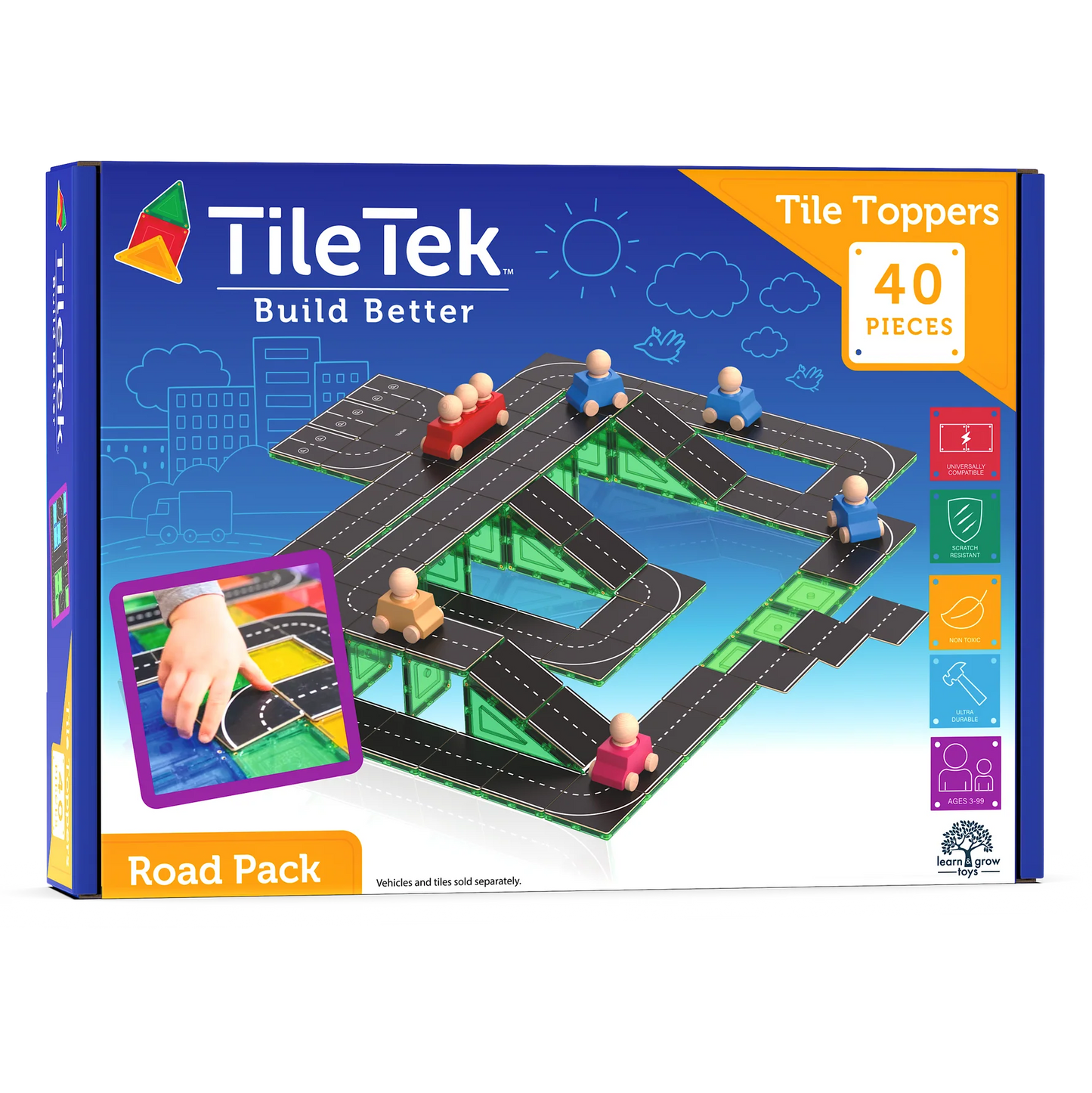 Tile Topper Magnetic Road Pack 40 pieces - Ages 3+