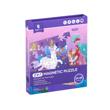 Load image into Gallery viewer, 2 in 1 Magnetic Puzzle Unicorn &amp; Mermaid - Spotty Dot AU
