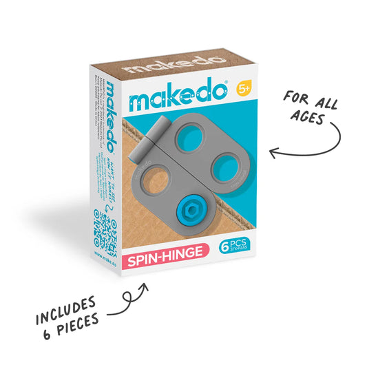 Makedo Spin_Hinge 6 piece pack Spotty Dot Toys