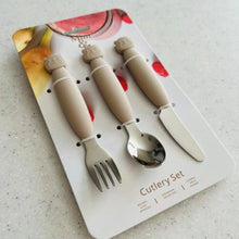 Load image into Gallery viewer, Metal Cutlery Set - Almond - Spotty Dot
