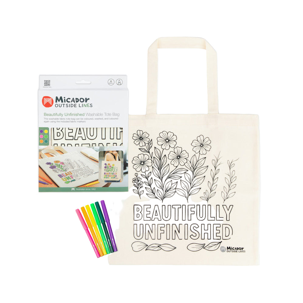 Micador Outside the Lines Washable Tote Bag Beautifully Unfinished Spotty Dot Toys