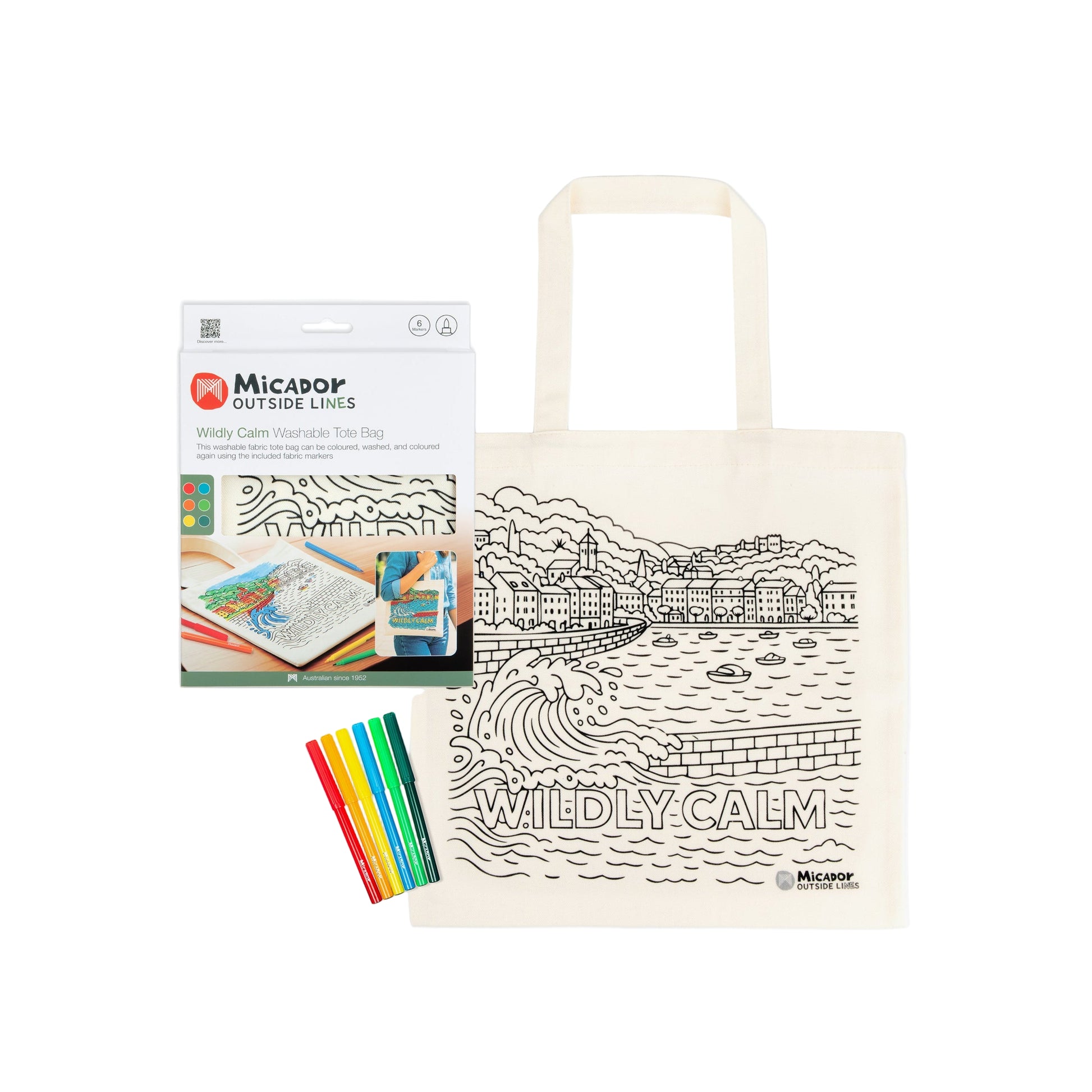 Micador Wildly Calm Washable Tote Bag Beautifully Unfinished Spotty Dot Toys