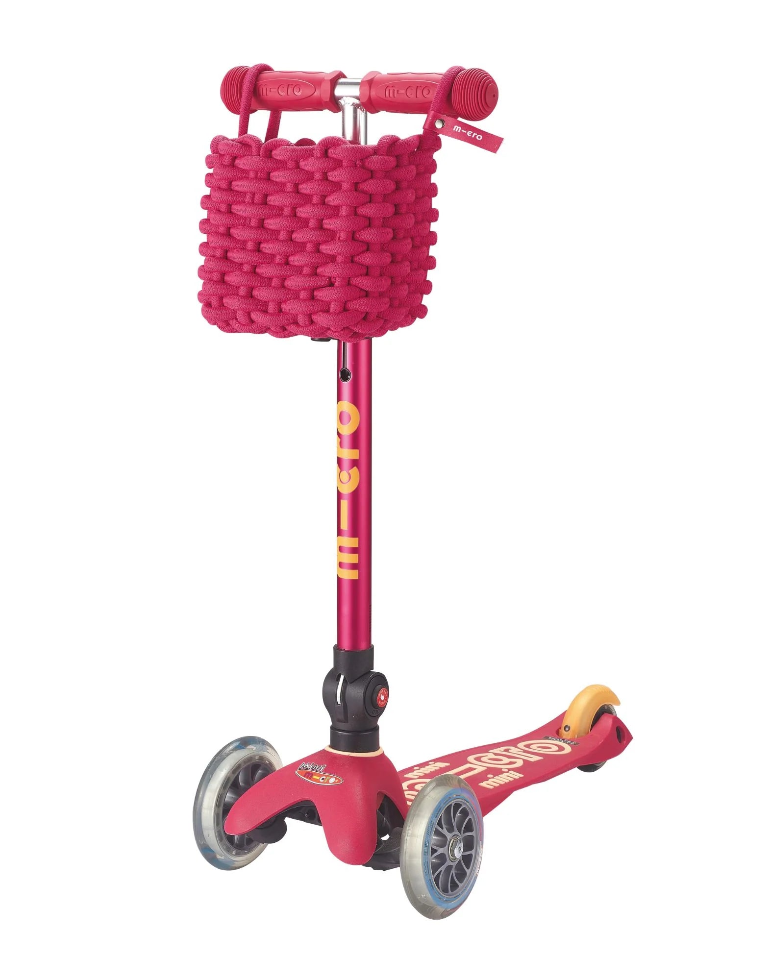 Micro Woven Cotton Scooter Basket Pink Spotty Dot 