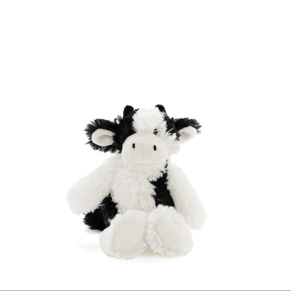 Mini Clover the Cow Rattle Black & White Spotty Dot Toys