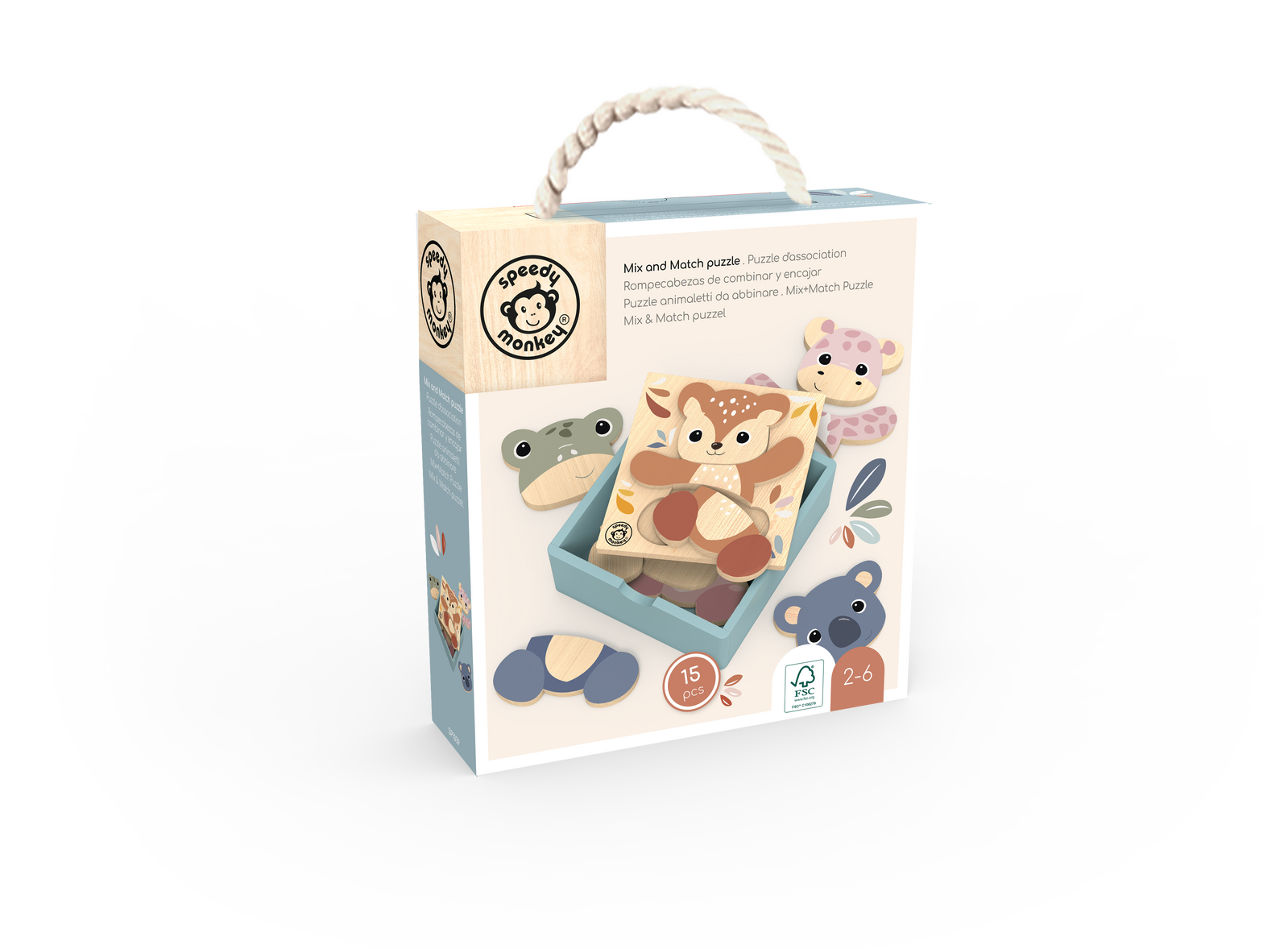 Mix and Match Wooden Puzzle Spotty Dot Toys