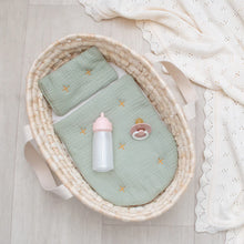 Load image into Gallery viewer, Moses Doll Basket Sage - Spotty Dot
