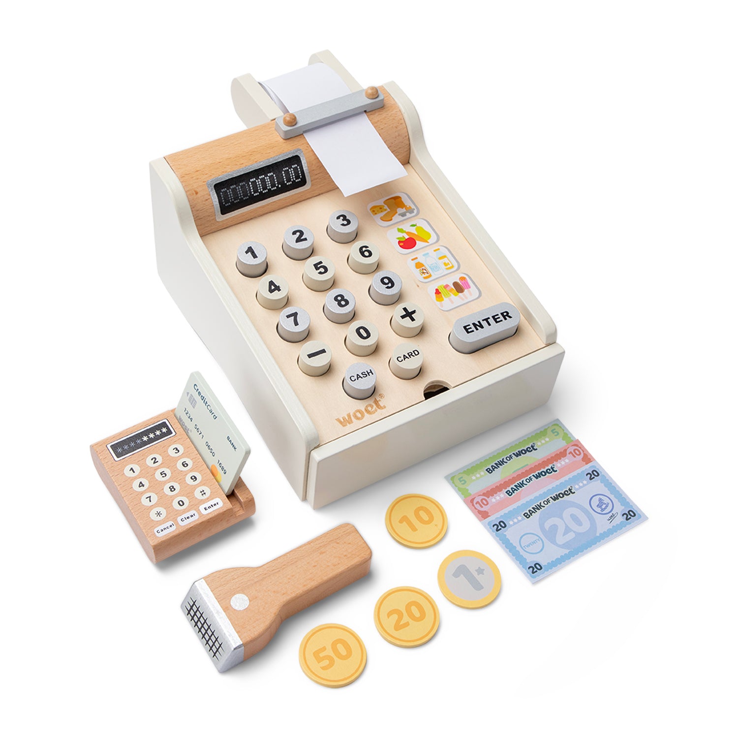 New Classic Toys Woet Wooden Cash Register Spotty Dot Toys