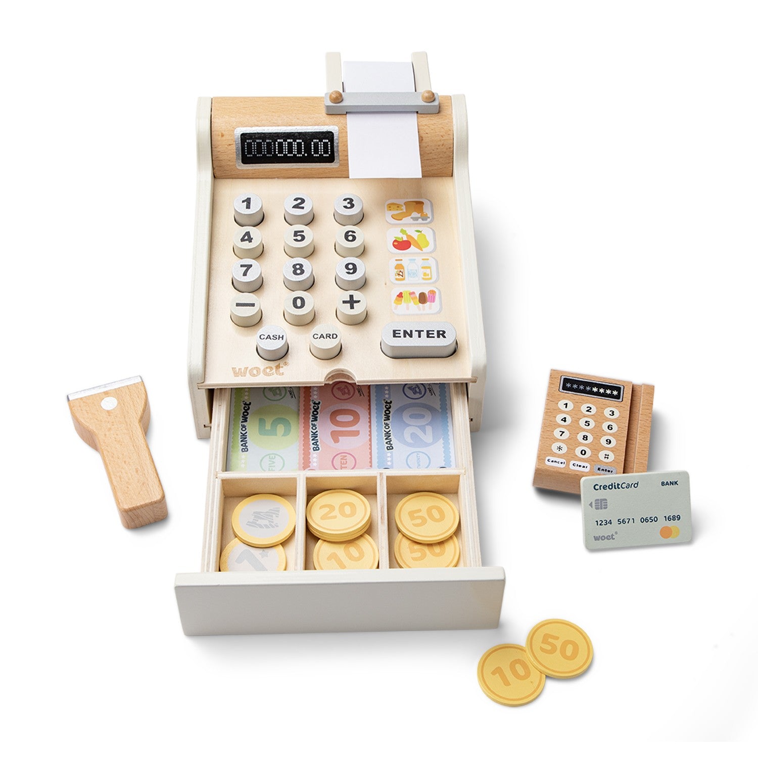 New Classic Toys Woet Wooden Cash Register Spotty Dot Toys
