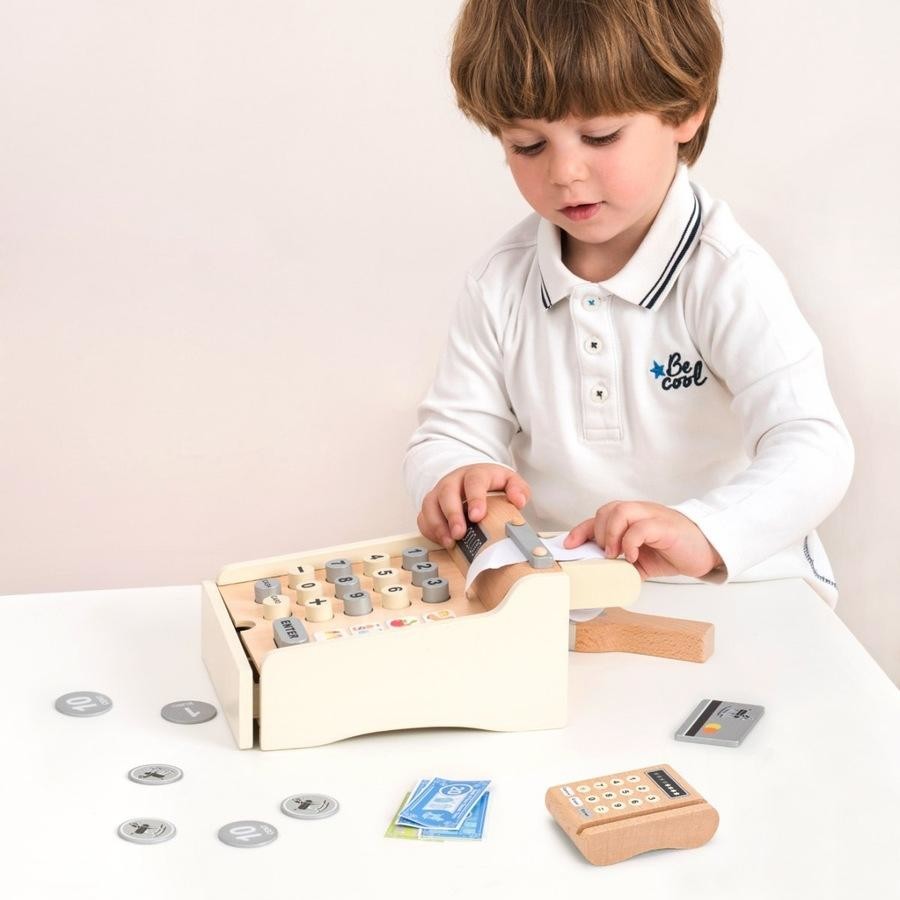New Classic Toys Woet Wooden Cash Register Spotty Dot Toys