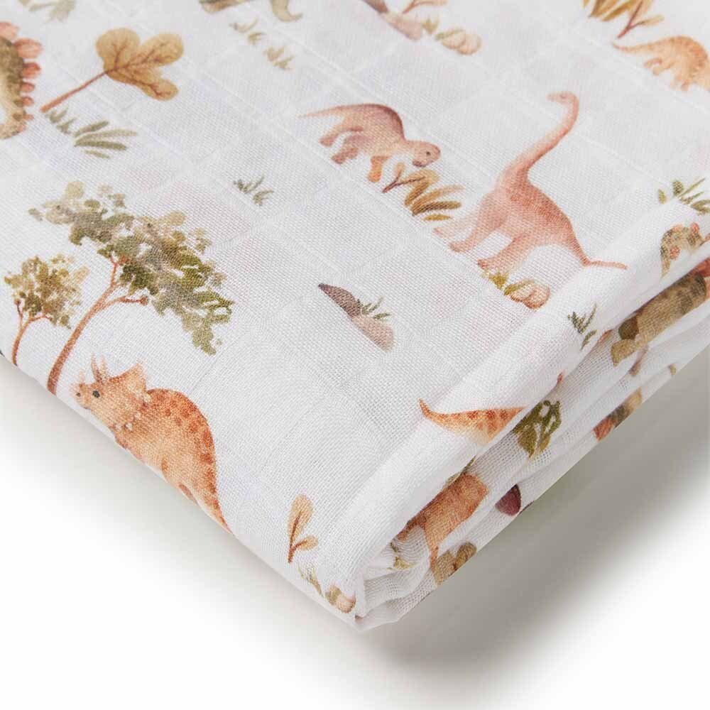 Organic Cotton Dino Muslin Wrap Spotty Dot 