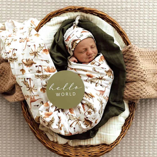 Organic Cotton Dino Muslin Wrap Spotty Dot