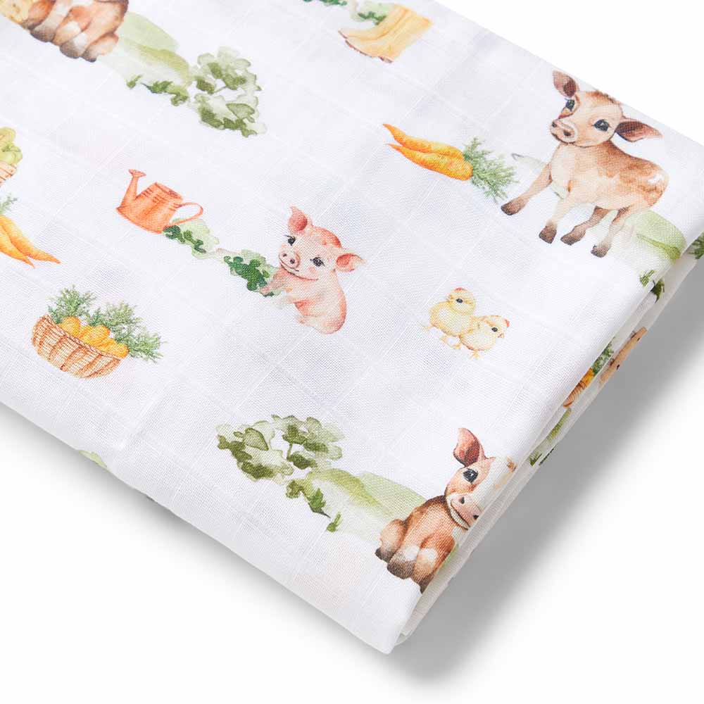 Organic Cotton Farm Muslin Wrap Spotty Dot