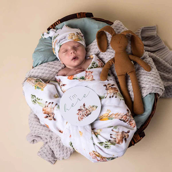 Organic Cotton Farm Muslin Wrap Spotty Dot