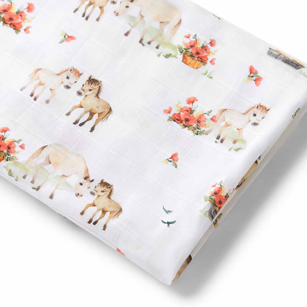 Organic Cotton Pony Pals Baby Wrap Spotty Dot