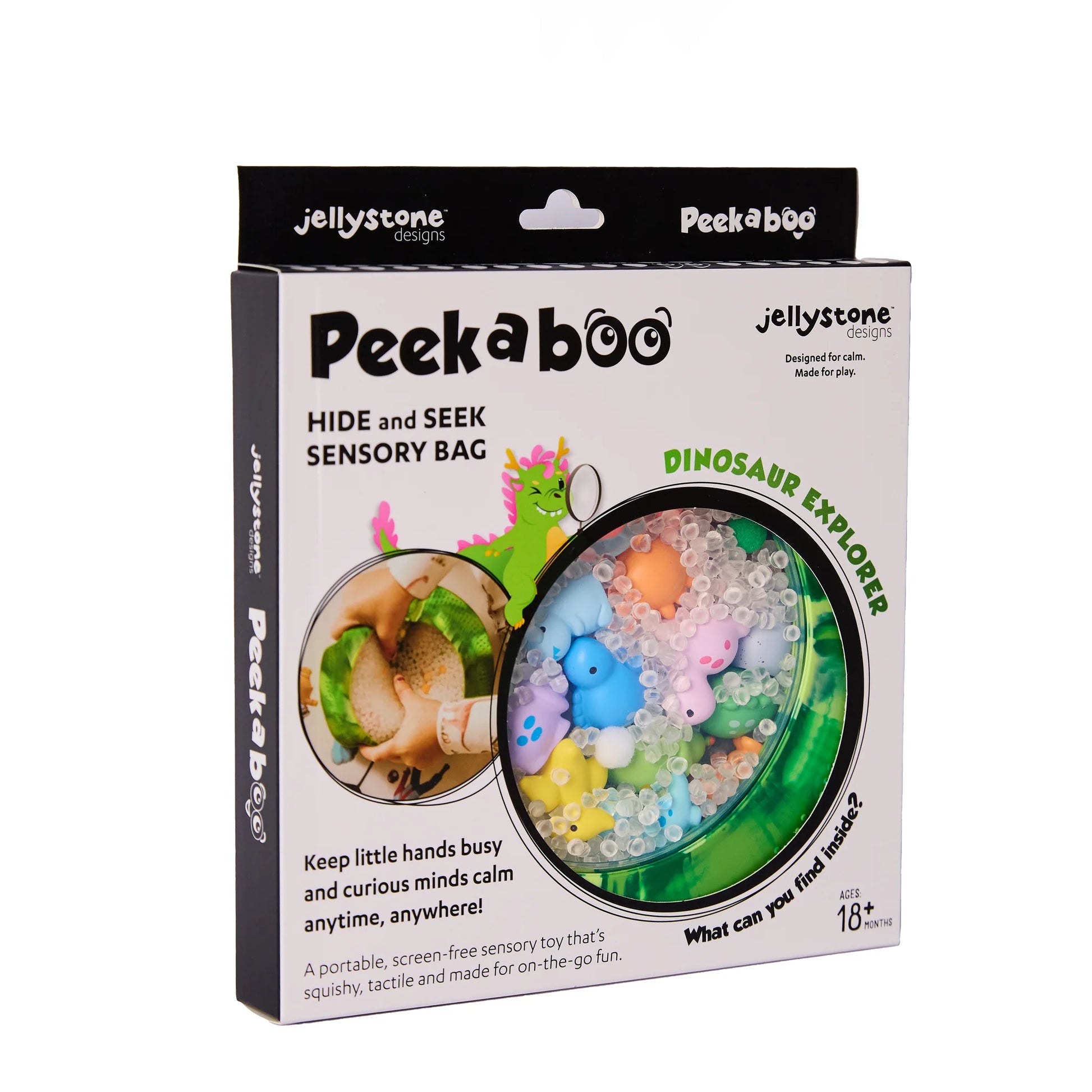 Peekaboo Sensory Bag Dinosaur Spotty Dot Toys