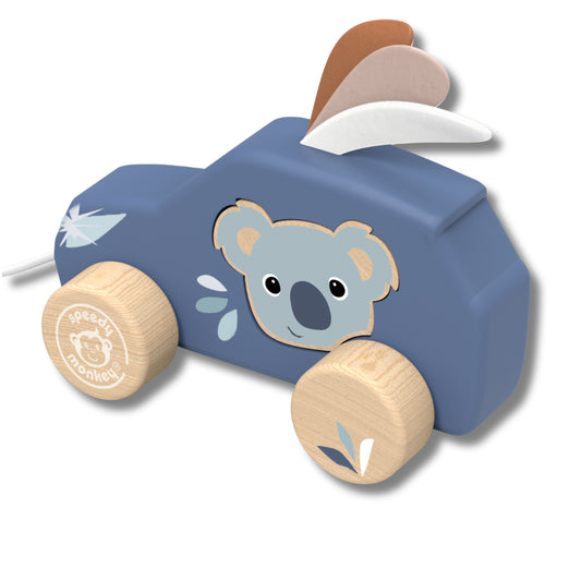 Pull Along Car Speedy Monkey Spotty Dot Toys