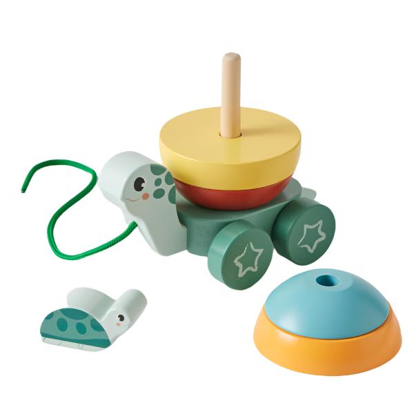 Pull Along Wooden Stacking Turtle Toy by Zookabee – Spotty Dot