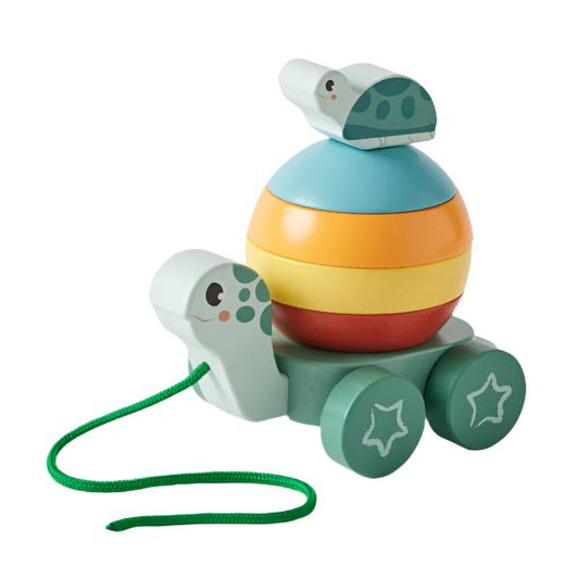 Pull Along Wooden Stacking Turtle Spotty Dot Toys