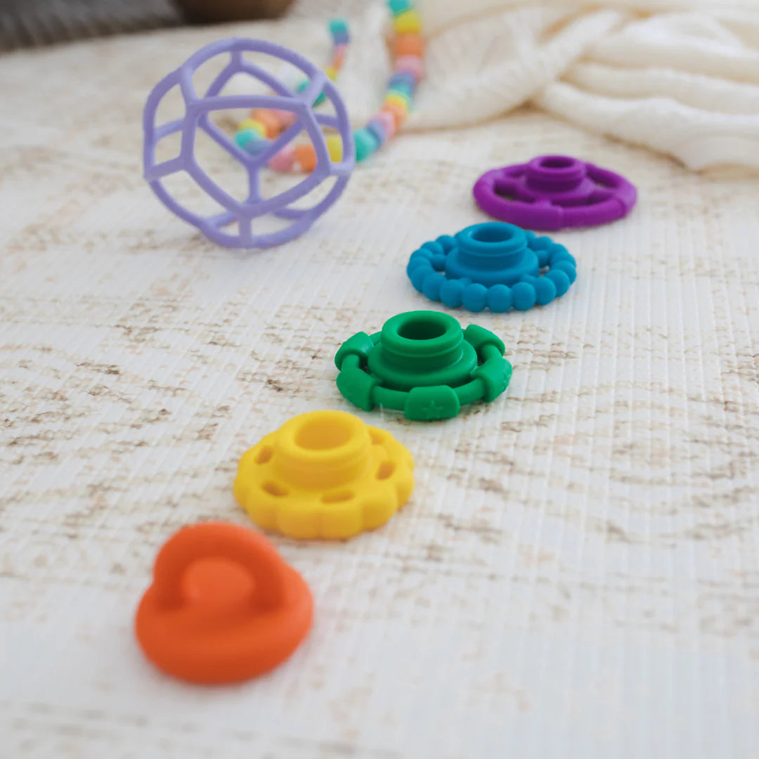 Rainbow Stacking Teether Toy Spotty Dot 