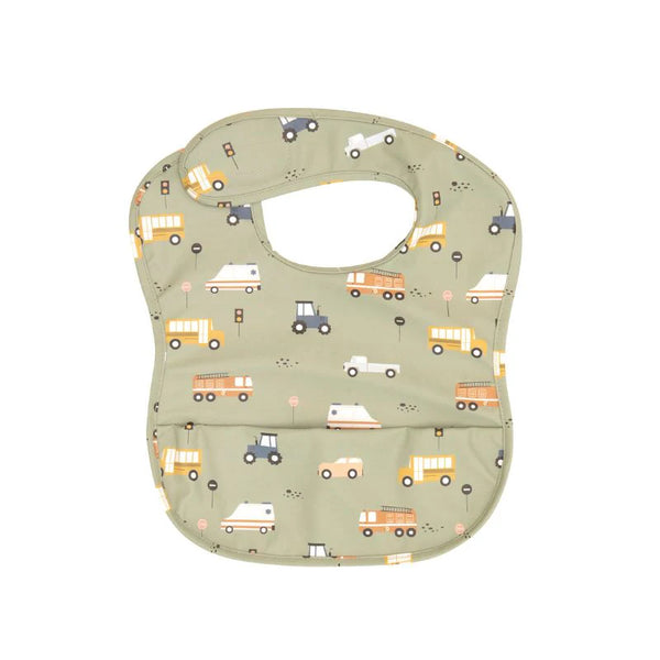 Recycled Pouch Bib Trucks - Spotty Dot 