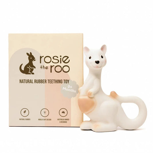 Rosie the Roo Natural Rubber Teething Toy Spotty Dot Baby